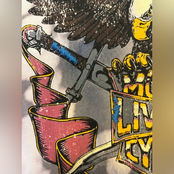 Affliction Women's American Customs Motorcycle Lace-Up Eagle T-Shirt Size Small - Picture 8 of 12